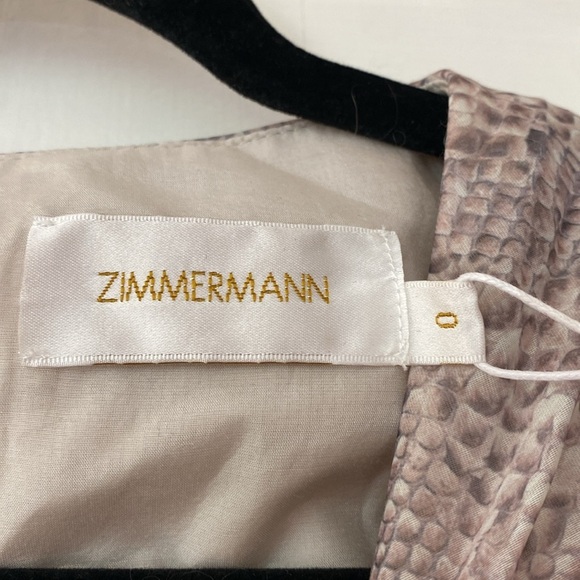 NWT ZIMMERMANN Midi Dress Wedding Cutout Pleated Silk Long Puff Sleeve Size 0 4‎ - Picture 13 of 17